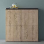 Meuble de rangement avec 4 portes et 8 compartiments casier de rangement polyvalent buffet gris noir ...