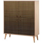 Meuble de rangement 4 portes en bois clair dgrad kiza 220