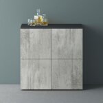 Mai&mai - meuble de rangement avec 4 portes et 4 compartiments casier de rangement polyvalent buffet ...