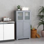 Meuble rangement 58x30x109 cm �tag�re r�glable polyvalent salon bureau cuisine gris cw64738
