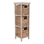 Tendance - chiffonnier 3 paniers jacinthe coloris naturel