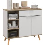 Meuble de rangement buffet cuisine 1 tiroir 1 placard double porte 3 tagres rglables 95 x 35 x 85 ...