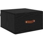 Meubles de rangement?cabinet de chevet mural ch�ne noir 35 x 35 x 20 cm cfw311284