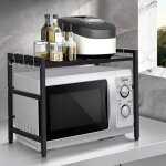 Meuble rangement de cuisine support four micro - ondes haloyo noir