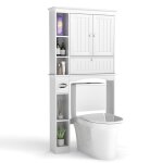 Meuble de rangement au - dessus des toilettes, meuble wc avec tagre pour machine  laver avec 2 portes, ...