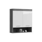 Meuble de rangement haut scott ? 2 portes ? gris foncé et blanc ? 74x79x24 cm Meuble de rangement haut scott ? 2 portes ? gris foncé et blanc ? 74x79x24 cm