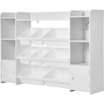 Mophorn - meuble de rangement pour jouets � 4 niveaux avec biblioth�que int�gr�e, �tag�re spacieuse �quip�e ...