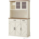 Meuble de rangement avec lumi�res et chargeur placard de cuisine avec portes et tiroirs 39, 5 x 106, ...