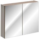 Meuble de rangement salle de bain vanta 80 cm taupe ? portes battantes avec miroirs