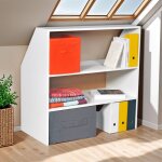 Le quai des affaires - meuble de rangement sous pente alix, h. 100 x l. 100 x p. 50 cm, blanc /