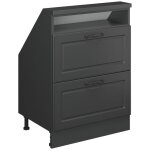 Meuble de rangement sous pente rion, anthracite maison de campagne / anthracite, avec 2 tiroirs, vicco ...
