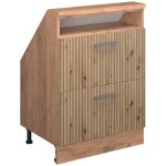 Meuble de rangement sous pente rion, chne artisan / chne dor, avec 2 tiroirs, vicco