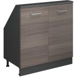 Meuble de rangement sous pente rion, gris noble / anthracite, avec 2 portes, vicco