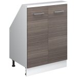 Meuble de rangement sous pente rion, gris noble / blanc, avec 2 portes, vicco