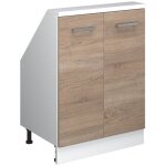 Meuble de rangement sous pente rion, sonoma / blanc, avec 2 portes, vicco