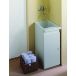 Indusa ? meuble machine � laver blanc 38x61x84cm ? panneaux m�lamin�s ? installation facile pour bac ...