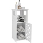 Haloyo - meuble salle de bain 1 porte - pp r�sistant � l'eau - 24x22x56cm - blanc
