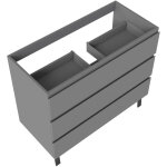 Meuble de salle de bain 100cm avec 3 tiroirs + 2 pieds, meuble sans vasque, anthracite