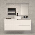 Cosyneo - meuble de salle de bain 120 avec plateau et vasque à poser - 2 tiroirs - blanc - luna Cosyneo - meuble de salle de bain 120 avec plateau et vasque à poser - 2 tiroirs - blanc - luna