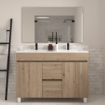 Meuble de salle de bain 120cm double vasque à poseravec portes et tiroirs - cambrian (chêne clair) - ... Meuble de salle de bain 120cm double vasque à poseravec portes et tiroirs - cambrian (chêne clair) - ...