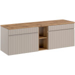 Meuble de salle de bain 140 cm iconic cashmere avec plan de travail et double meuble sous - vasque