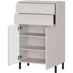 Meuble salle de bain 2 portes 2 tiroirs 60x34x97 cm cru - salvona
