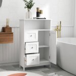 Meuble de salle de bain avec 3 tiroirs et 1 porte, meuble de rangement, meuble bas, mdf, 6030100cm, ...