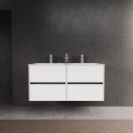 Inda - meuble de salle de bain 4 tiroirs l. 120 avec double vasque