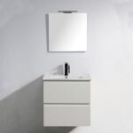 Meuble salle bain 60 cm blanc avec miroir led city