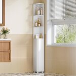 Meuble de salle de bain, armoire de salle de bain d'angle, armoire de toilette avec �tag�res r�glables, ...