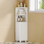 Meuble de salle de bain, armoire de salle de bain d'angle, armoire de toilette avec �tag�res r�glables, ...