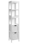 Meuble salle de bain armoire haute placard de rangement colonne avec 2 tiroirs et 3 casiers ouverts 30 ...