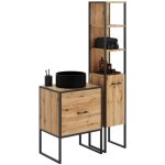 Meubles de salle de bains aura de style loft, meuble sous lavabo, colonne