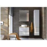 Meuble de salle de bain, blanc, 60x50 cm, suspendu, sans plan de toilette, pour lavabo modus