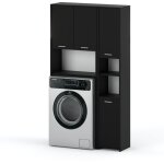 Meuble de salle de bain - colonne noire - pratique et �l�gant - gain de place