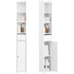 Sobuy - meuble salle de bain colonne de rangement petit meuble haut avec porte et tiroir armoire salle ...