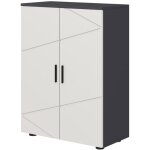 Meuble salle de bain double porte 60x30x82cm avec �tag�res r�glables - rangement pour salon - gris