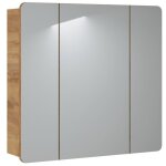 Meublorama - meuble salle de bain erbano ? chne clair ? 80x75 cm ? 3 portes avec miroirs ?  suspendre ...