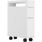 Meubles de salle de bain , tagres de douche - armoire roulante 2 tiroirs - blanc - kleankin - 16x49, ...