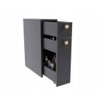 Meuble de salle de bain noir �troit sur roulettes ? 61, 8 cm hauteur x 45 cm profondeur x 16, 8 cm largeur ...