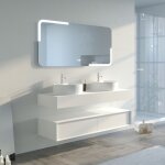 Distribain - meuble de salle de bain fabriano 1400 blanc mat