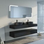 Distribain - meuble de salle de bain fabriano 1600 noir mat