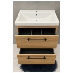 Meuble de salle de bain avec lavabo et 2 tiroirs 60x80cm ch�ne debout craft cassandra