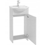 Meuble de salle de bain avec lavabo, blanc, 84x45 cm, sur pied, frigo