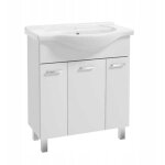 Meuble de salle de bain avec lavabo sur pieds 84x75, blanc mea sur pied avec robinet chrom� allong�