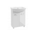 Meuble de salle de bain avec lavabo sur pieds 85x60 blanc mila avec robinet chrom allong
