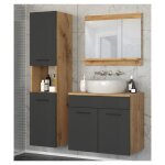 Azura home design - meuble de salle de bain paris noir - une colonne