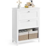 Meuble de salle de bain meuble de rangement 2 tiroirs avec 1 s�parateur r�glable 2 paniers buffet blanc ...