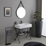 Kiamami valentina - meuble de salle de bains au sol 80cm avec lavabo en rsine blanc manchester