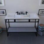 Meuble salle de bain structura 120 cm avec plan double vasque - r�sine - gris